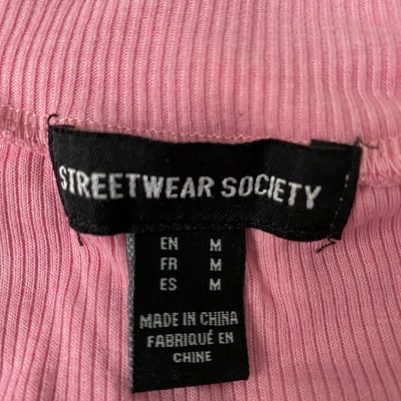 Pink mock neck cropped shirt Urban Planet in Medium - Picture 3 of 5